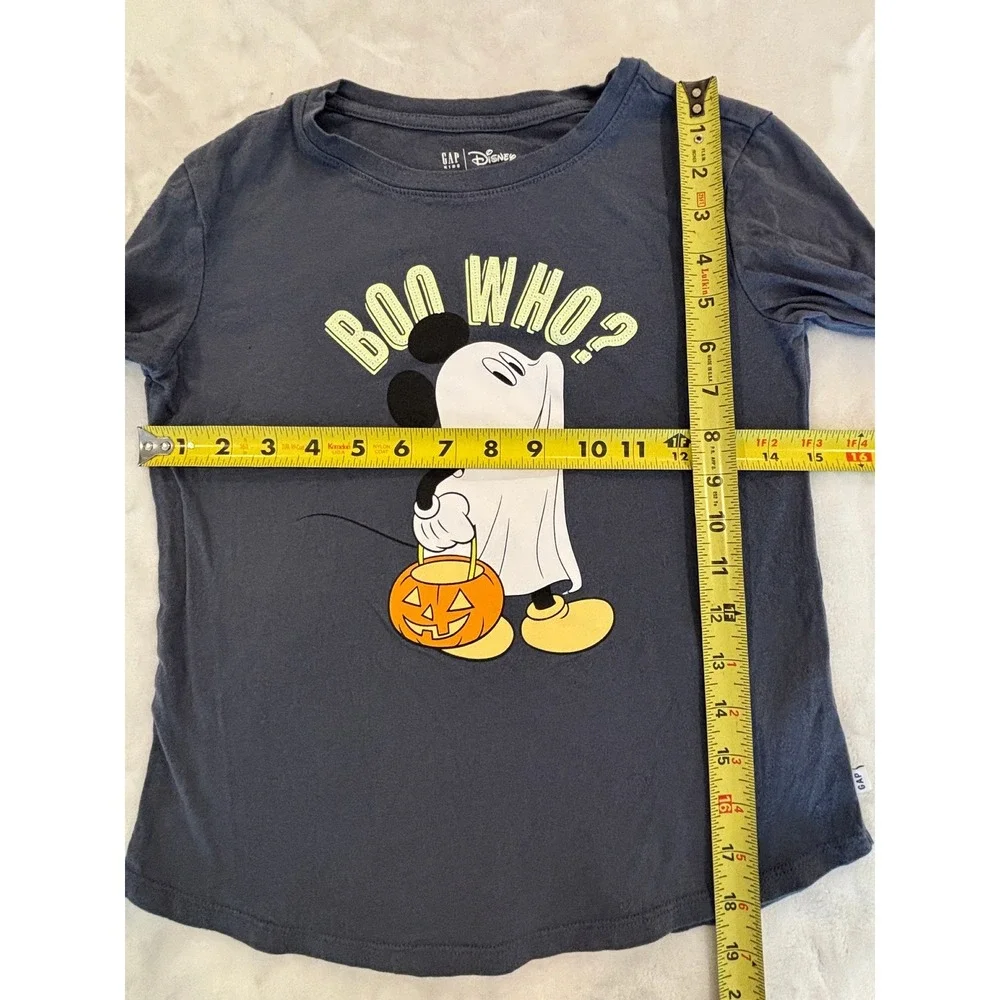 GAP Kids Disney Mickey Mouse Halloween Ghost Boo Who Long Sleeve Shirt Gray M